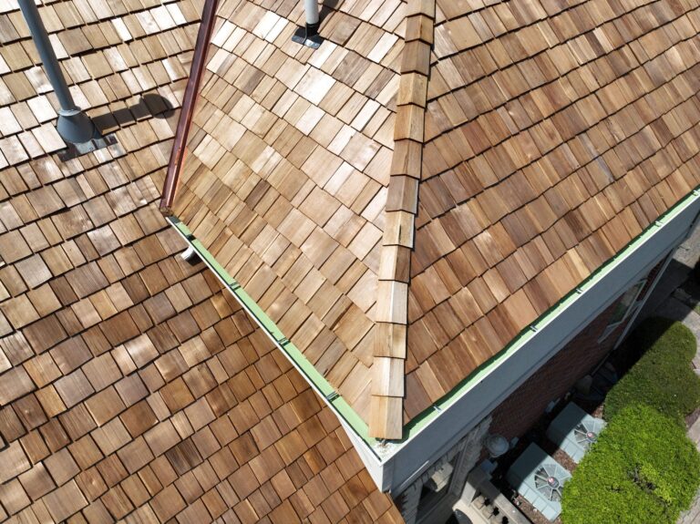 Cedar shake roof aerial